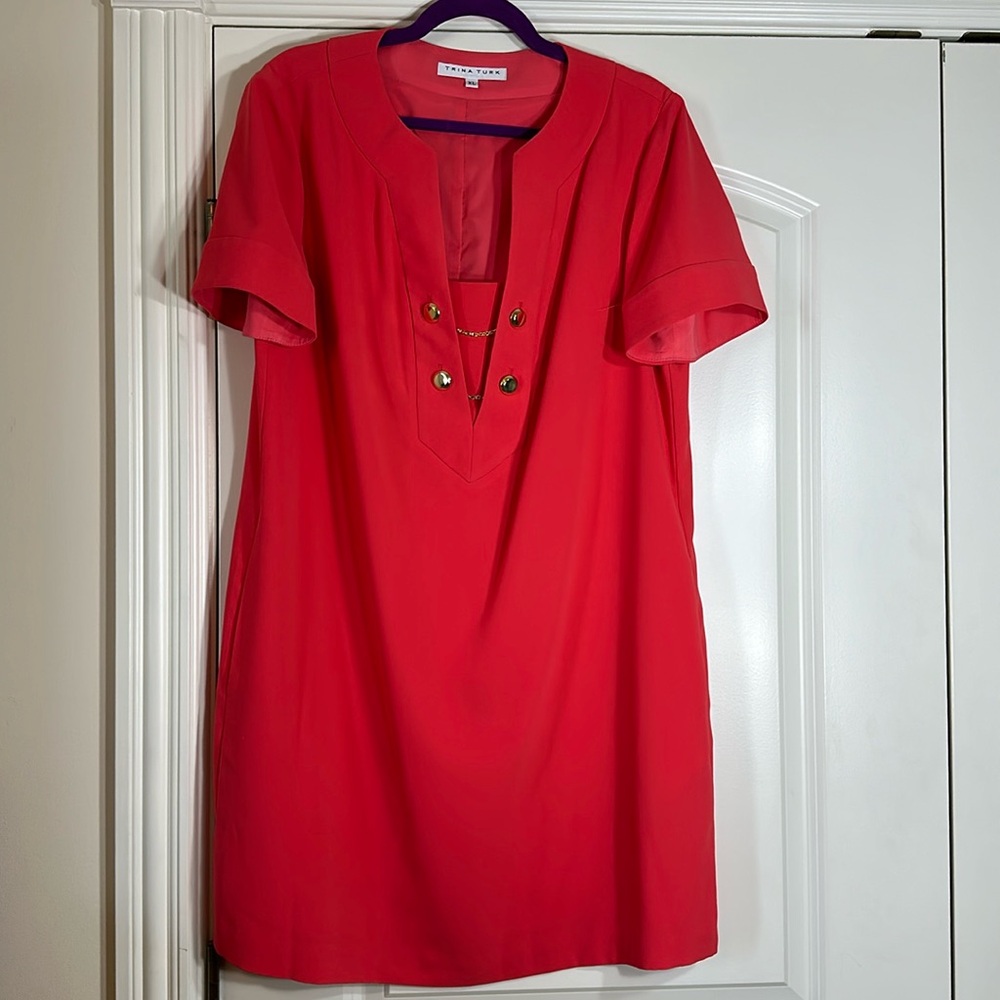 Shift Dress with Gold Accents